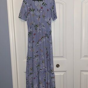Chic Floral Maxi Dress in Lavender - Baltic Born